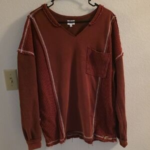 BKE Brick Red Knit Sweater